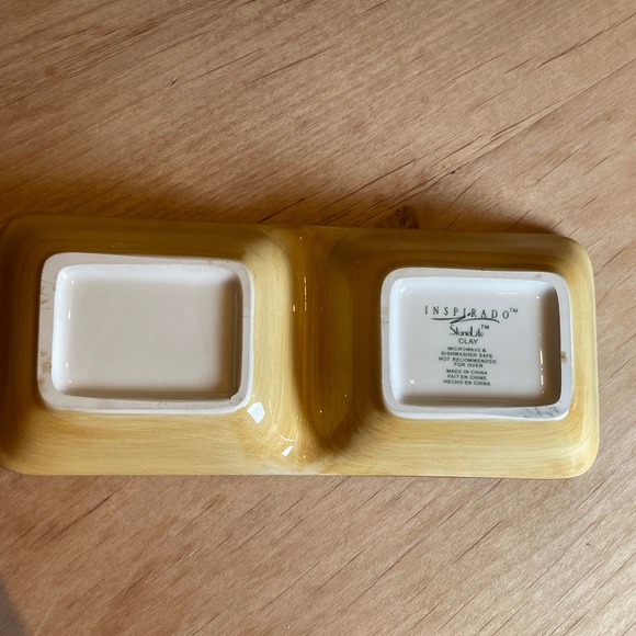 Inspirado StoneLite Clay Olive Divided Serving Dish Brown Bream Ceramic - Picture 3 of 6